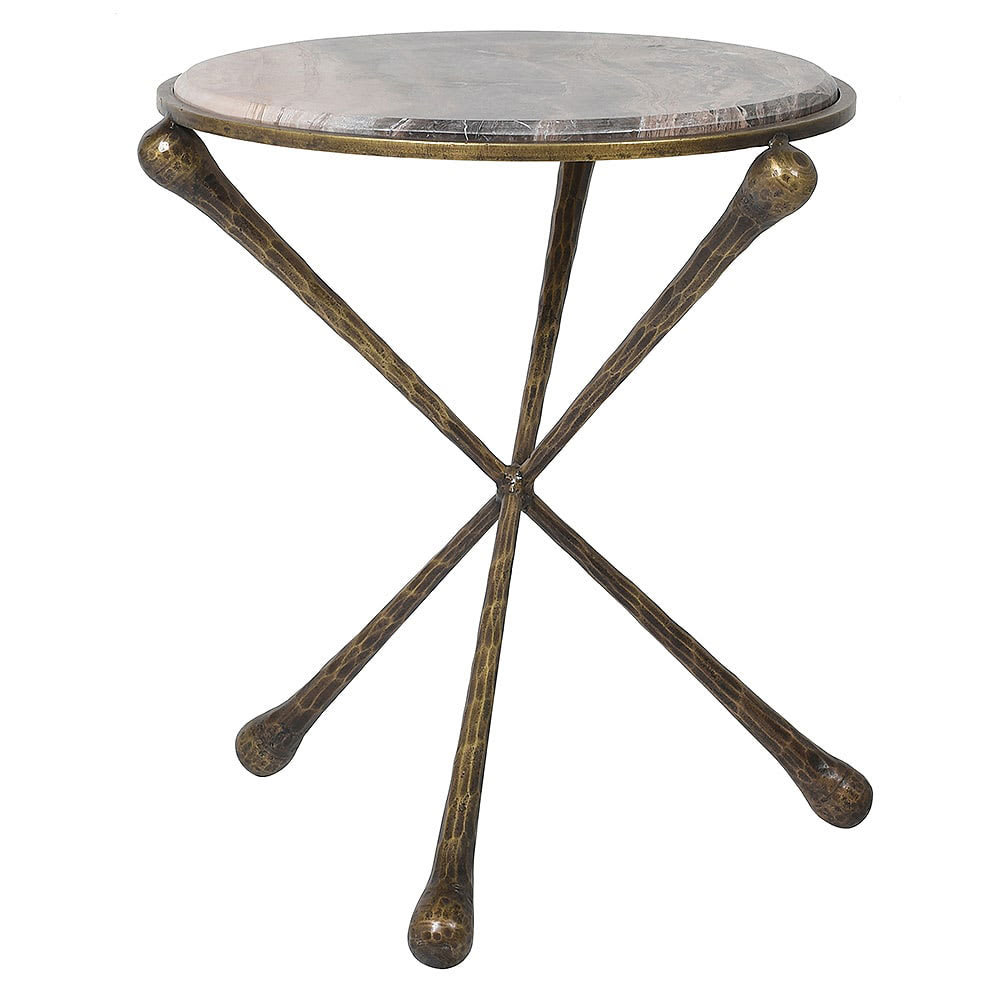 Marble Top Lamp Table with Iron Base