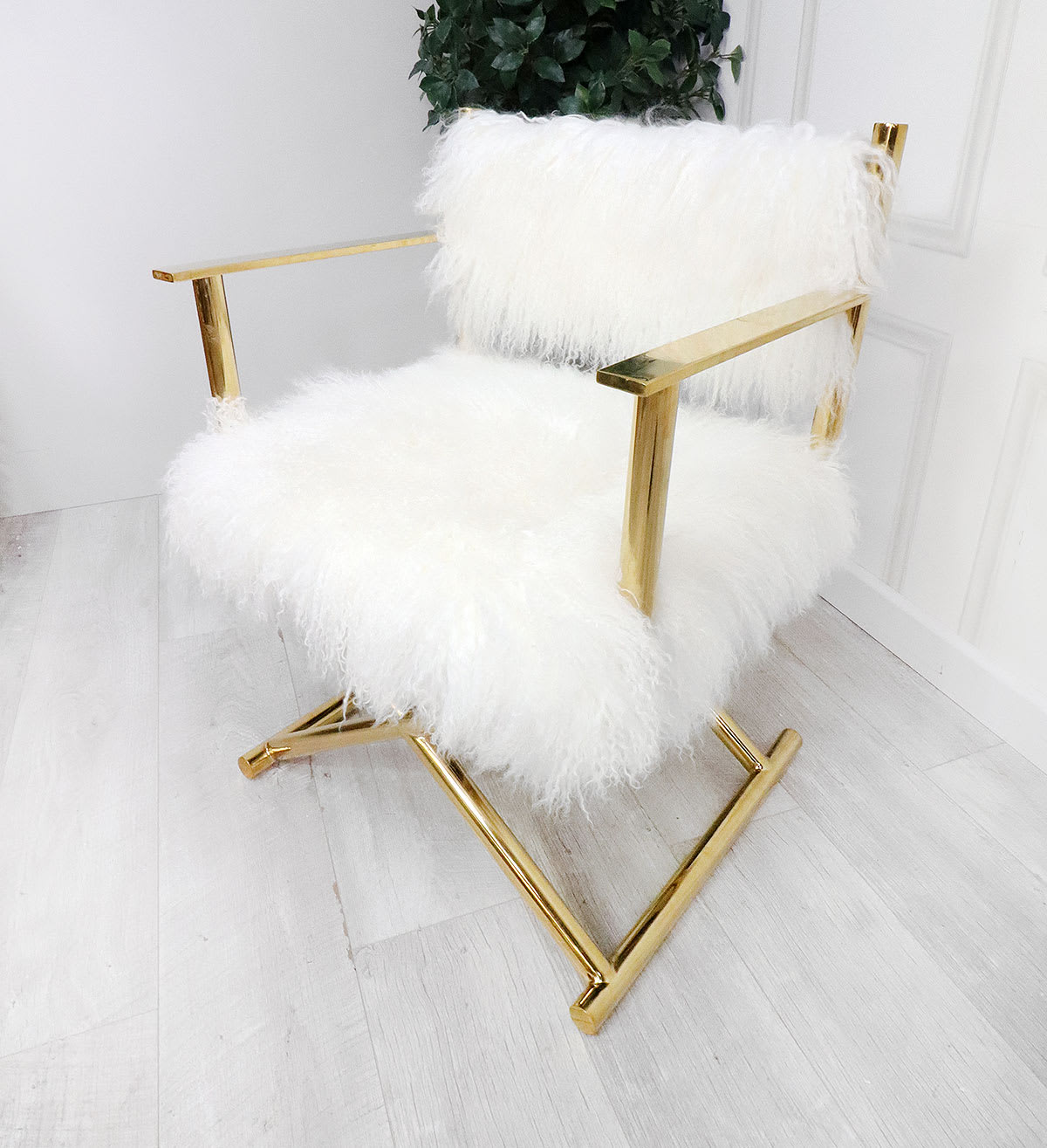 Sloane Gold Sheep Fur Chair