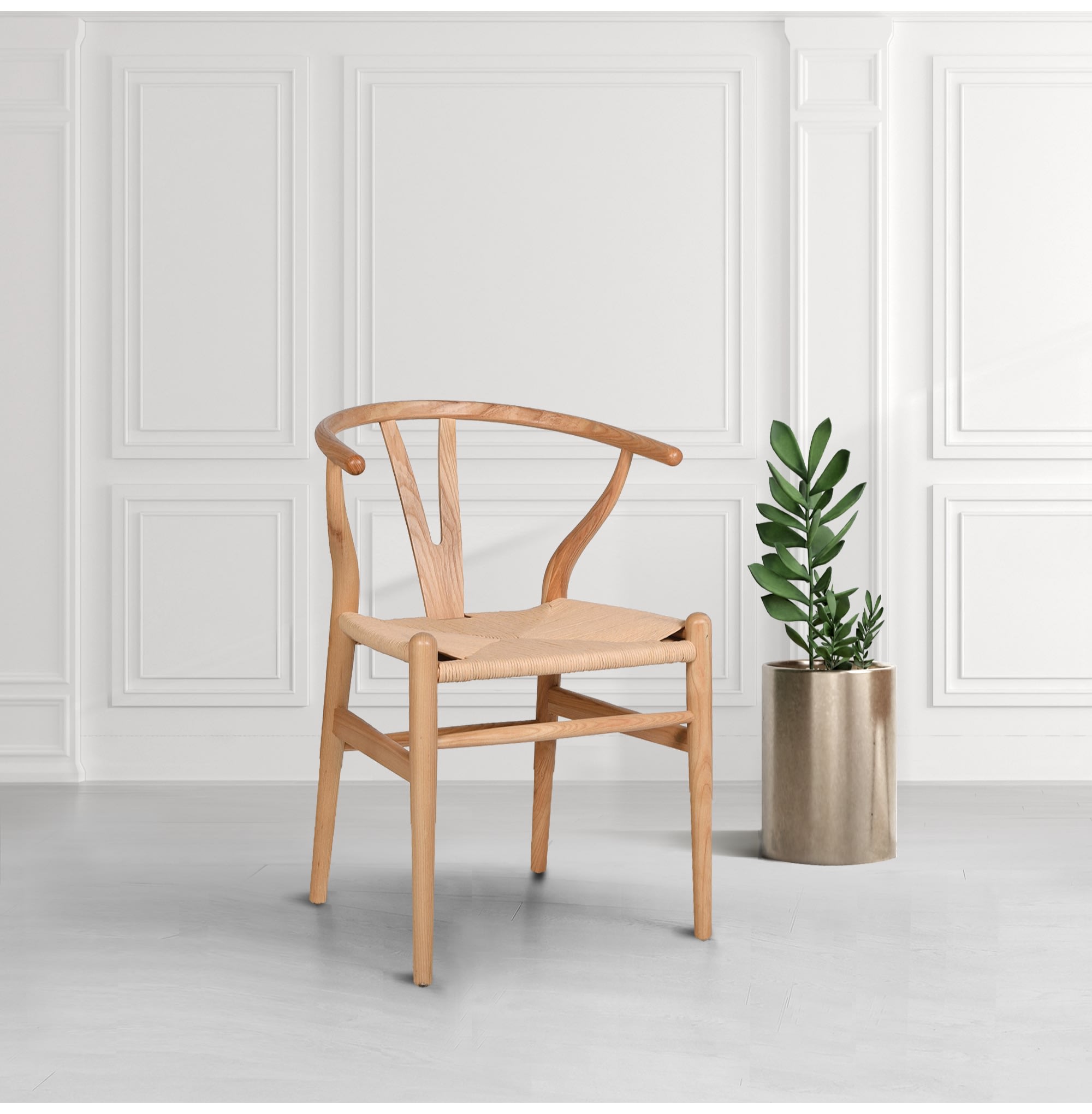 Wishbone Elm Rattan Dining Chair 