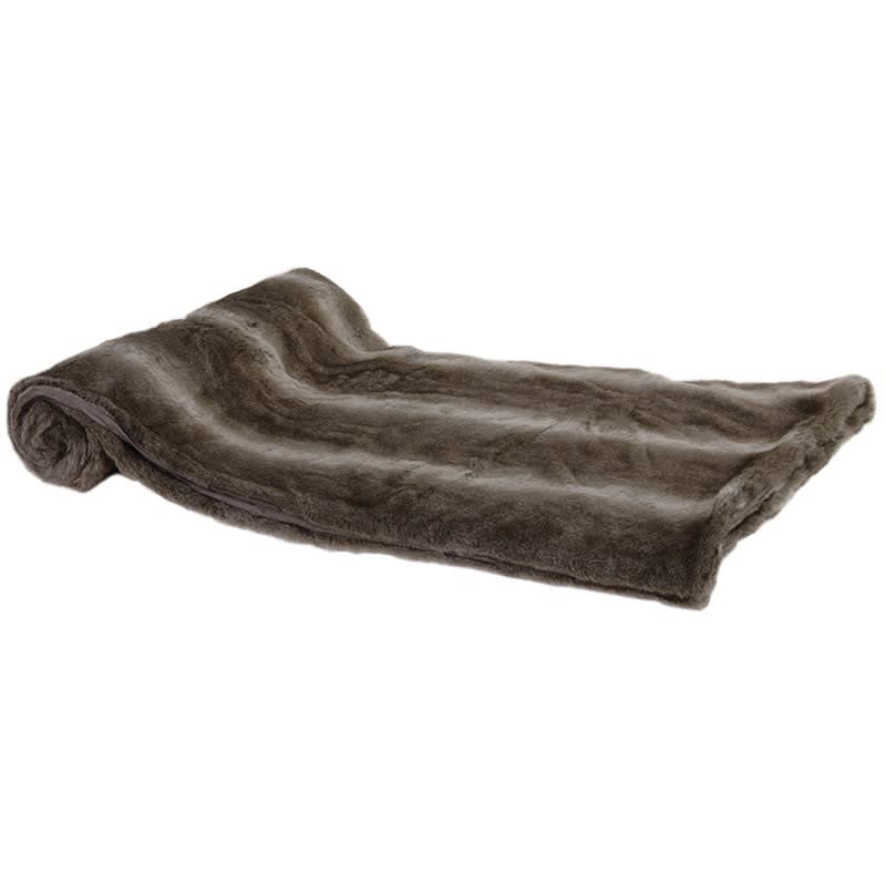 Chunky Stripe Faux Fur Throw