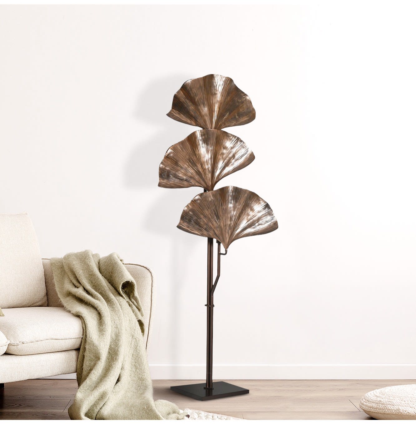 Bronze Effect Gingko Floor Lamp