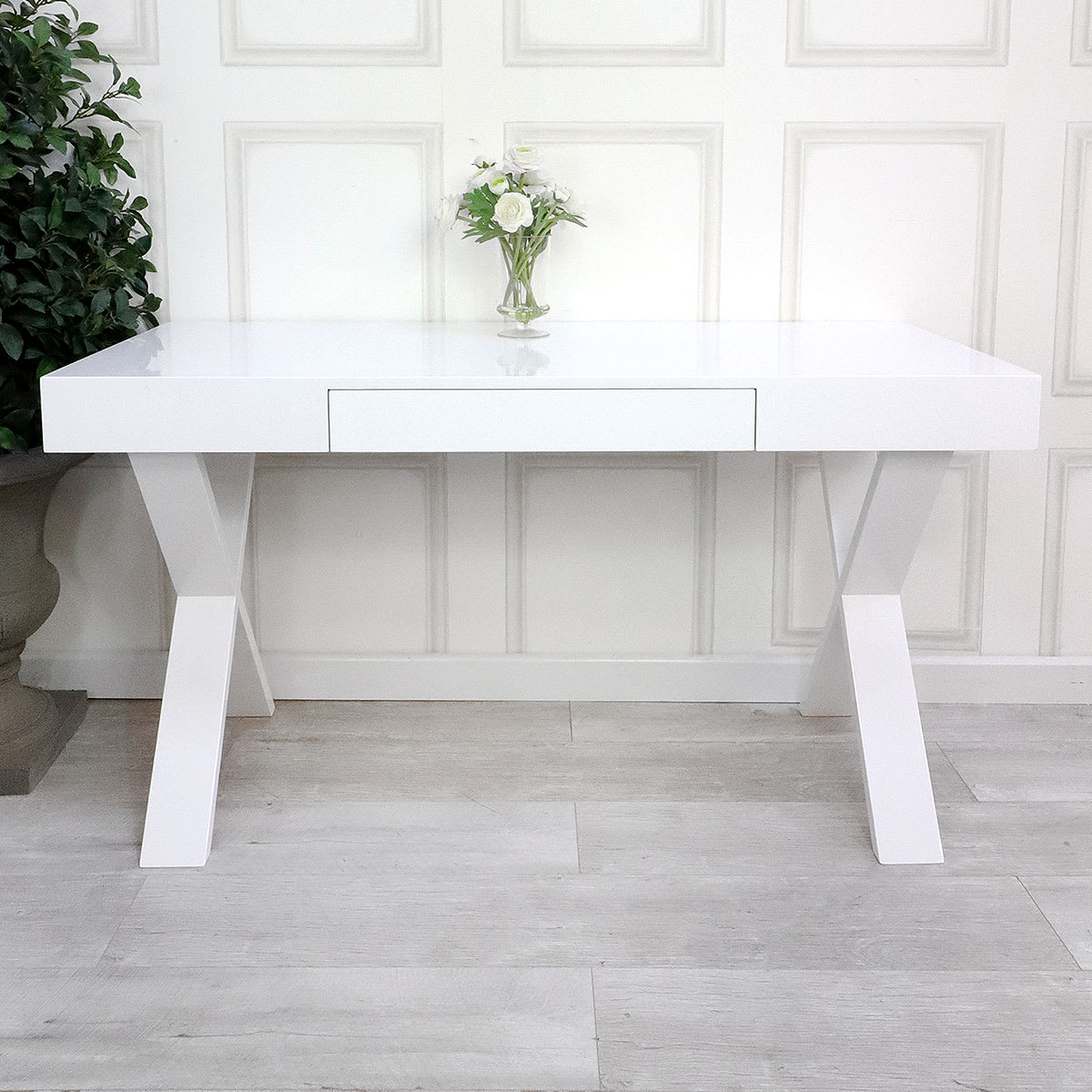 White Gloss 1 Drawer Table