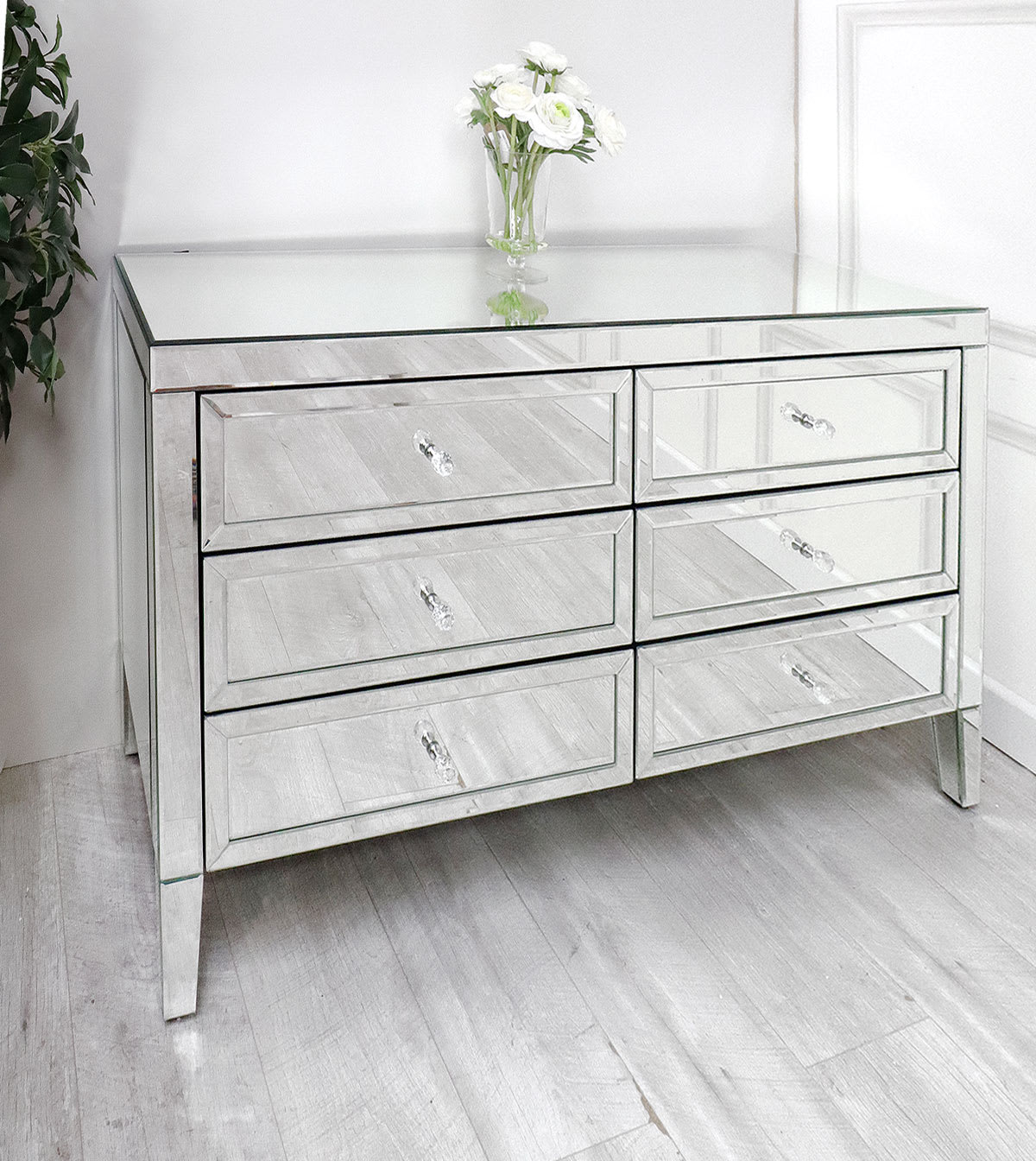 Lucille 6 Drawer Mirrored Chest