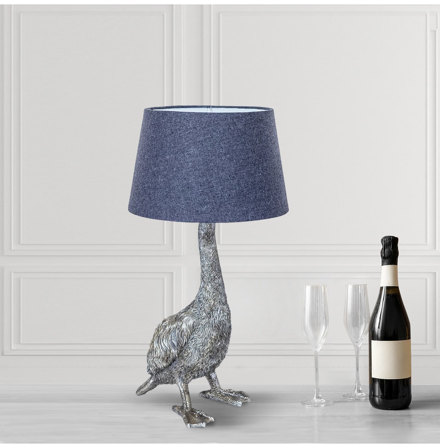Silver Goose Table Lamp