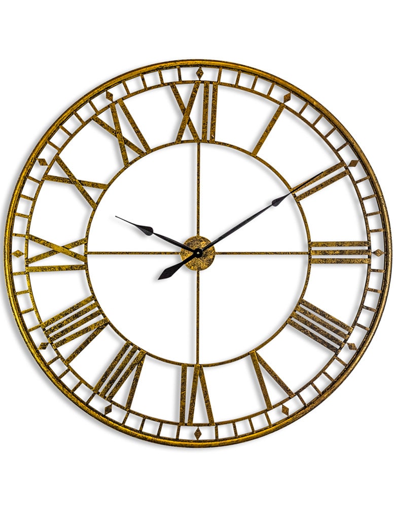 Large Outline Gold Round Wall Clock