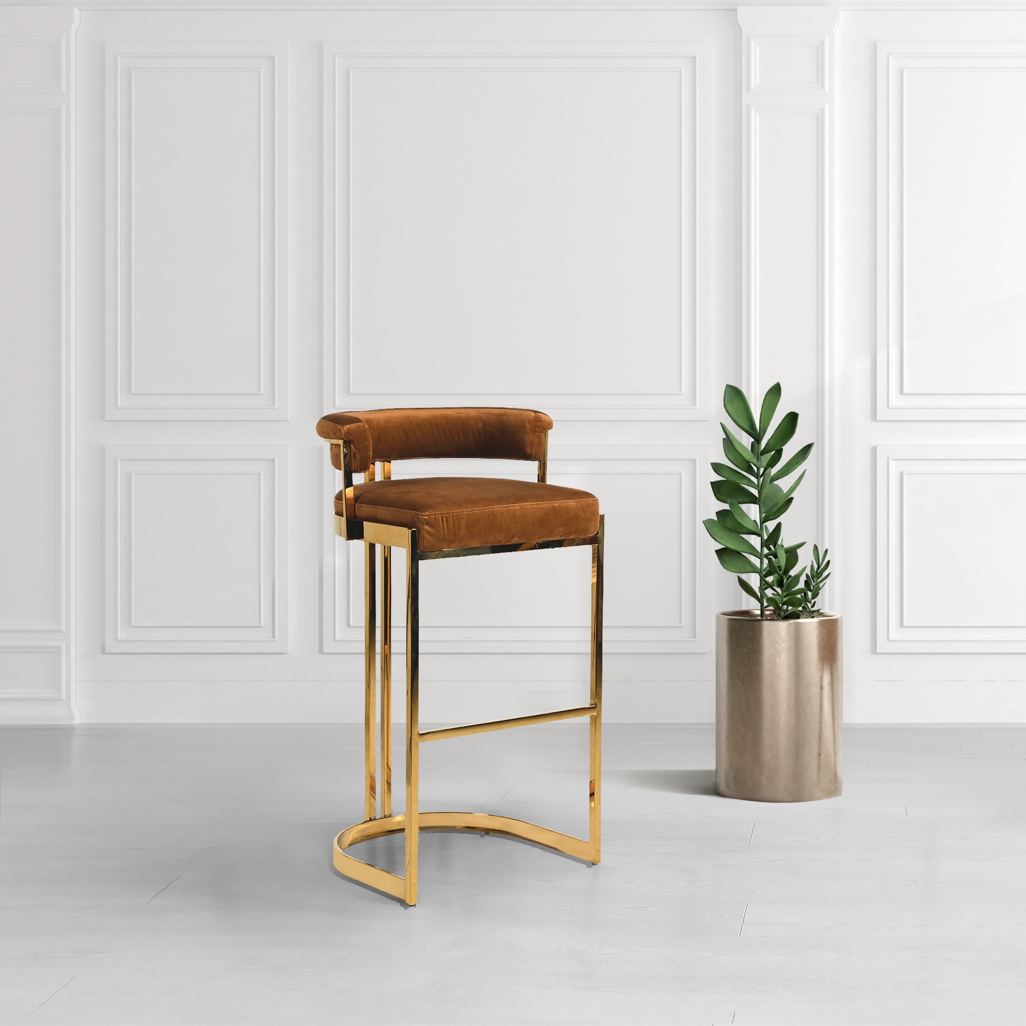 Sloane Gold Velvet Bar Stool