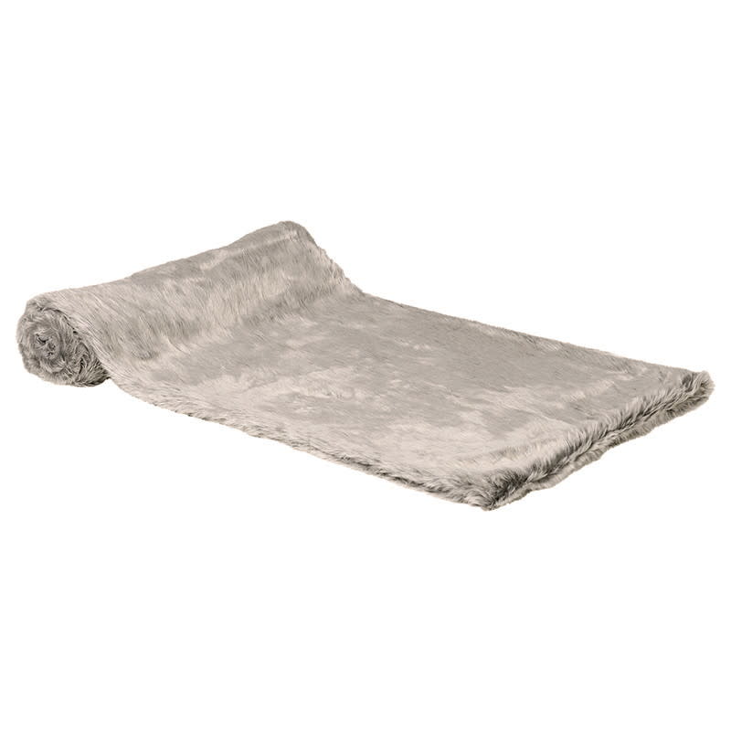 Large Silver Shimmer Faux Fur Throw