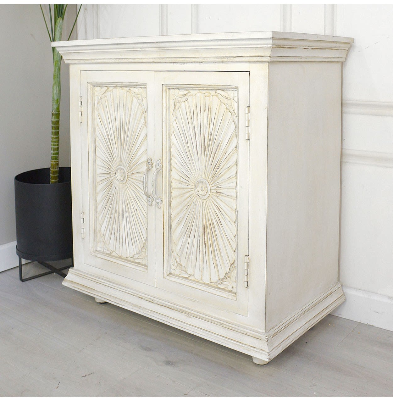 Coleridge White 2 Door Sideboard Cupboard by Gallery Direct