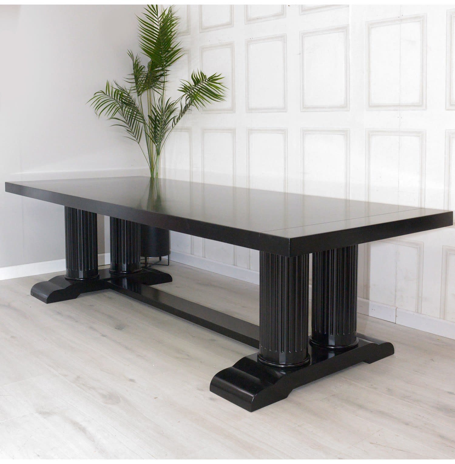 Manor Black Column Large Dining Table