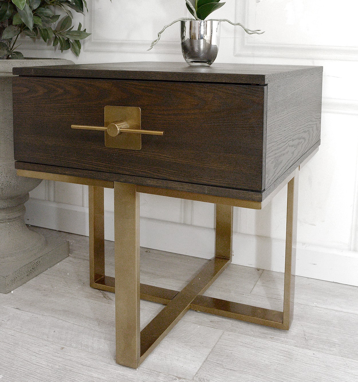 Brushed Gold End Table