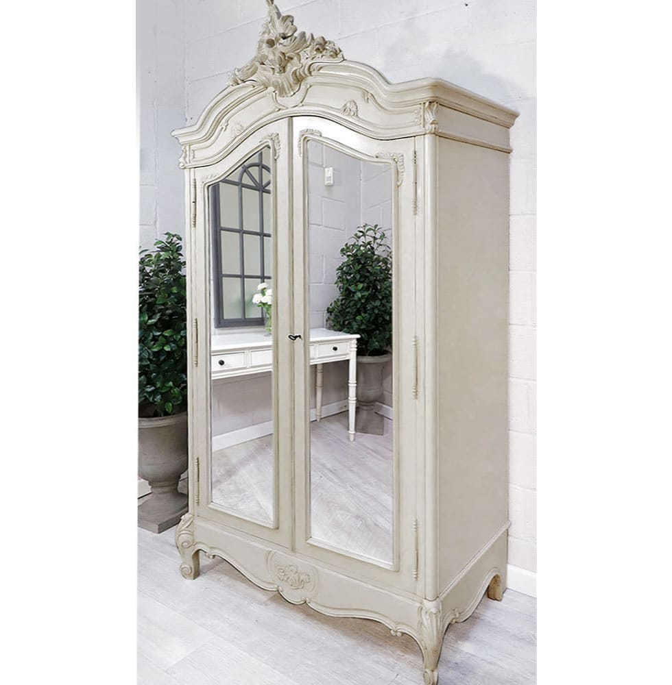 French Portofino Mirrored Armoire Wardrobe