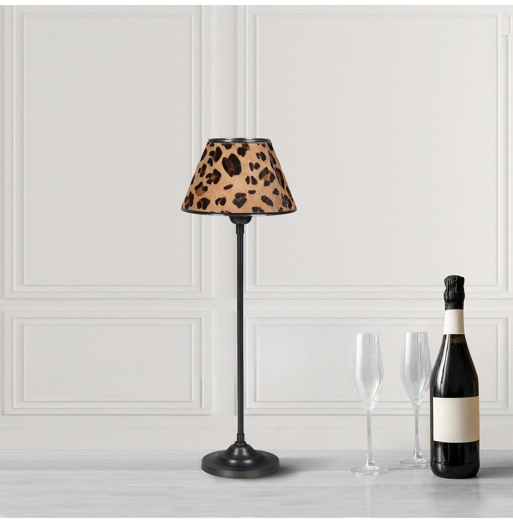 Leopard Print Shade Slim Table Lamp