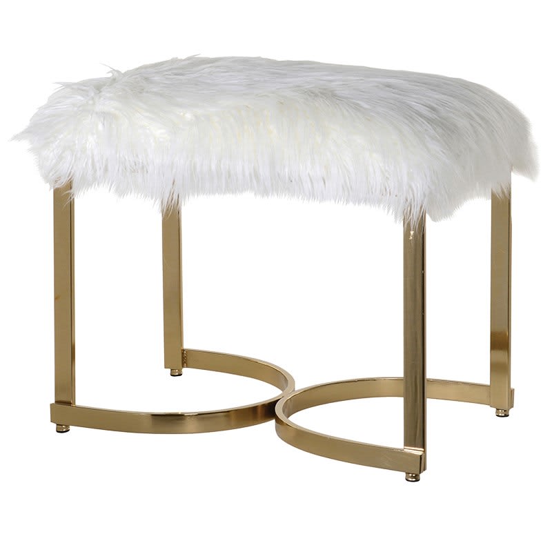 Faux Fur Curved Stool