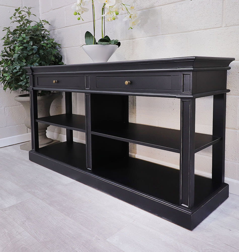 Portobello Black Open Sideboard