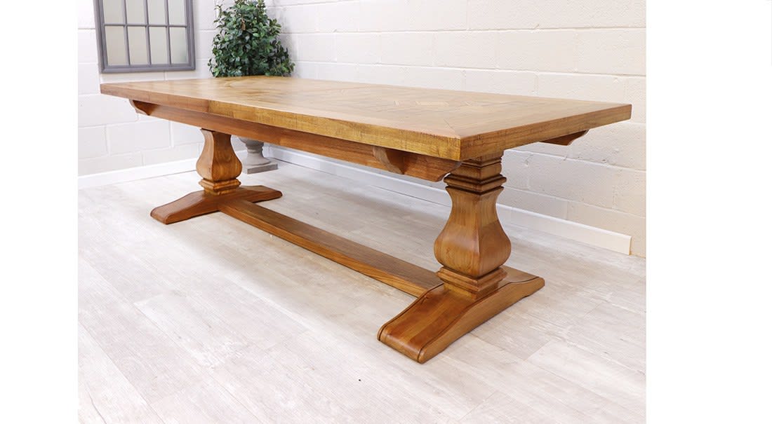 6- 10 seat Extending Patterned Inlay Dining Table