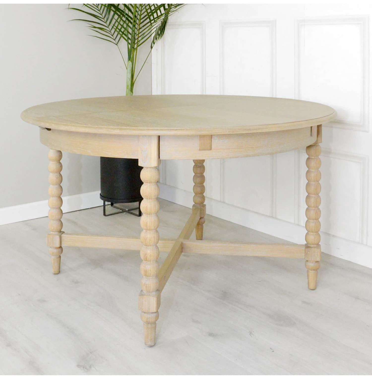 Artisan Wooden Round Extending Dining Table by Gallery Direct