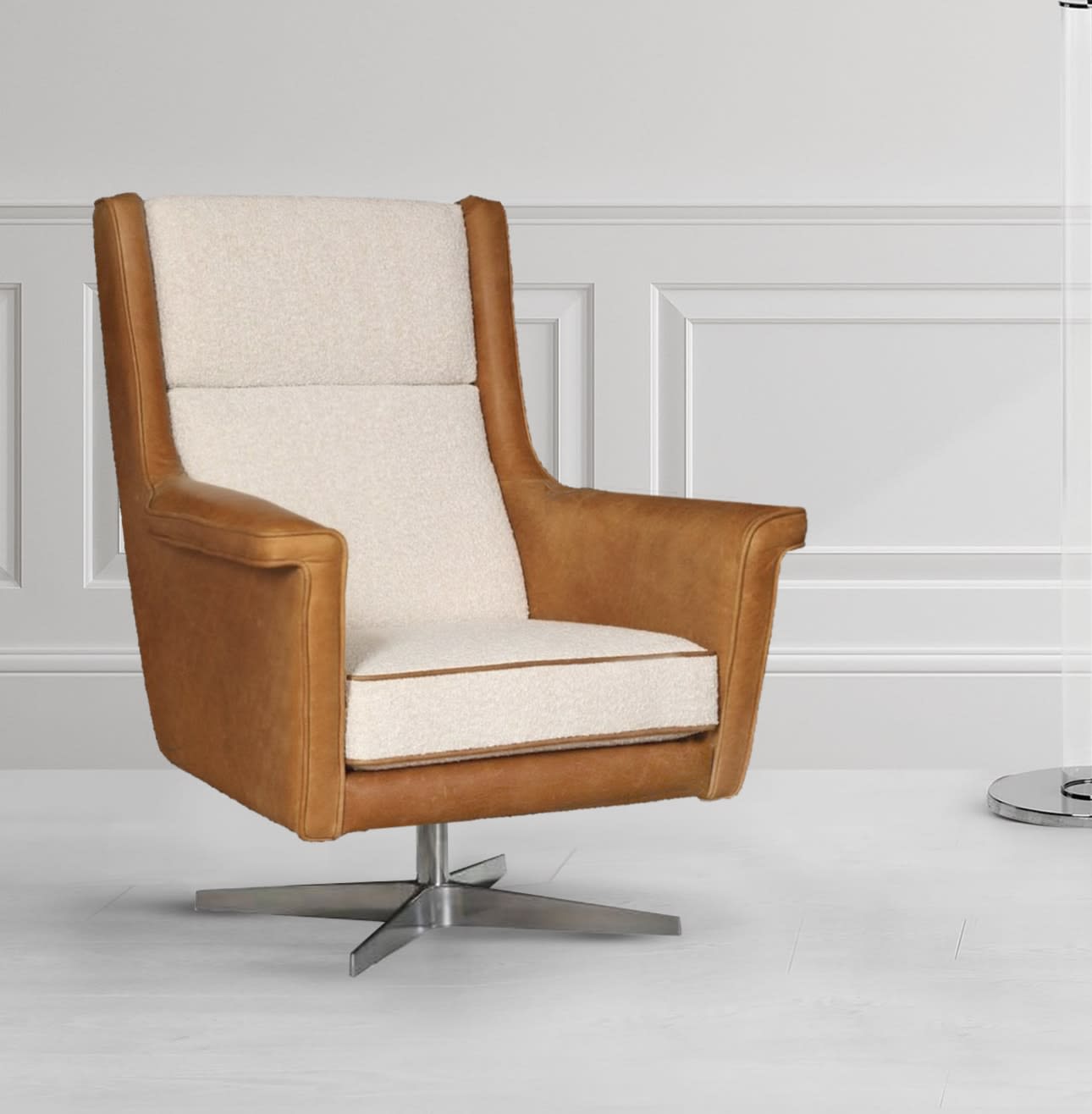 2 Tone Vintage Style Swivel Chair