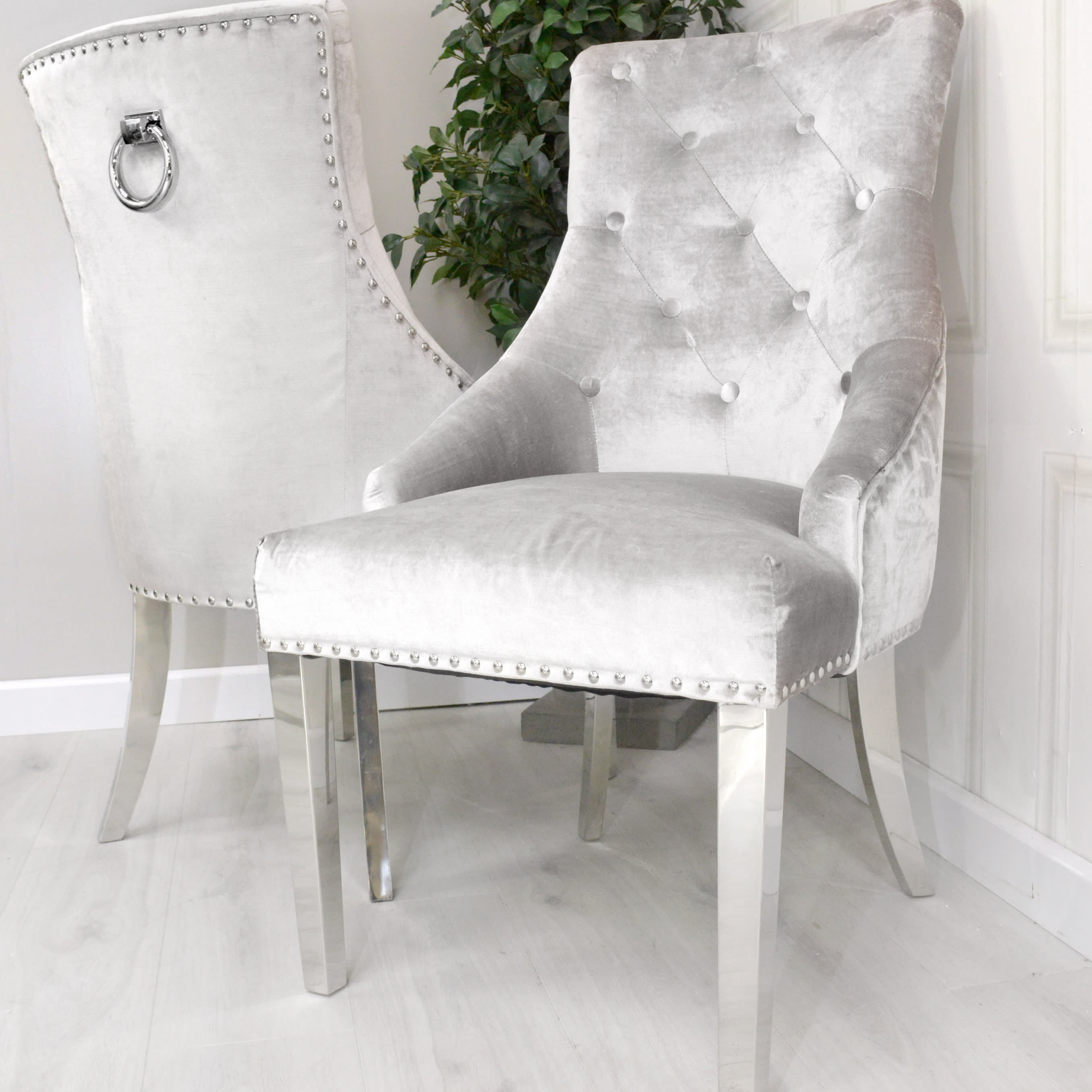 Silver Studded Knockerback Chair (10 Available)