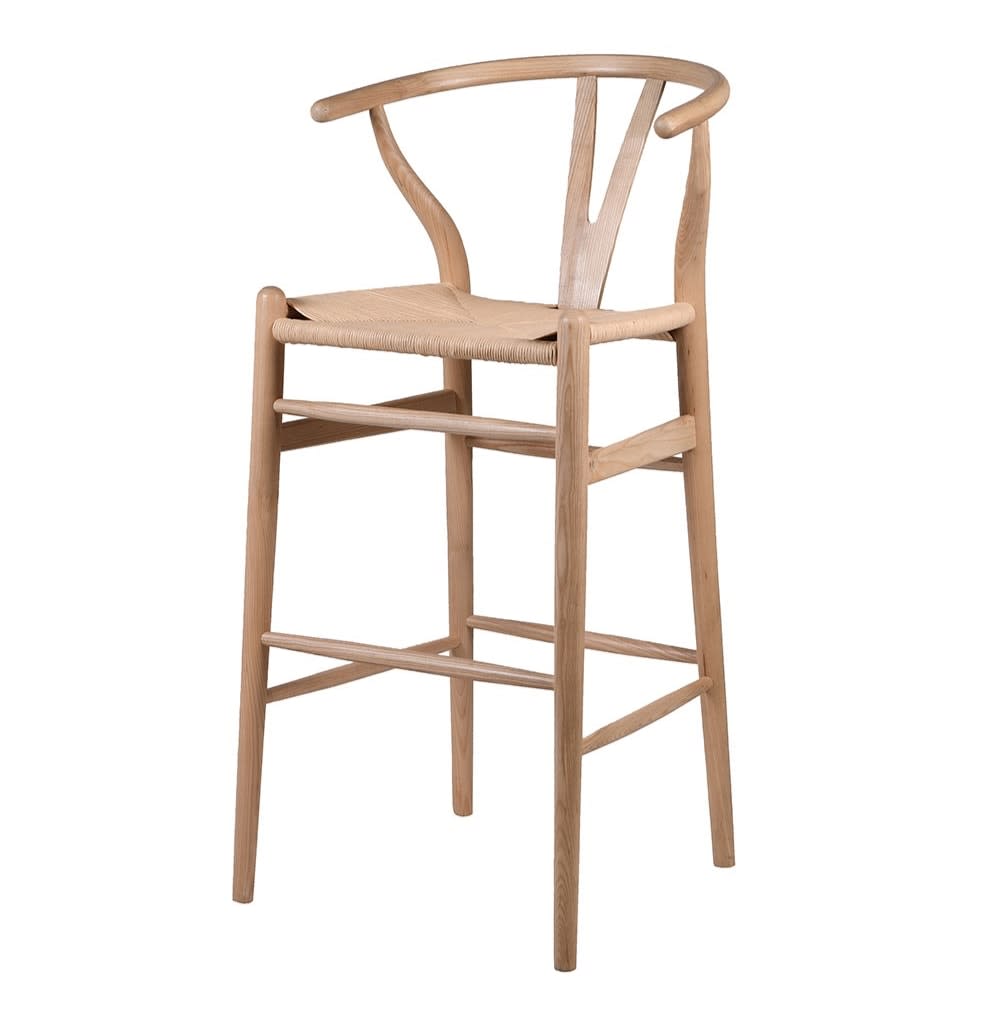 Wishbone Open Back Barstool