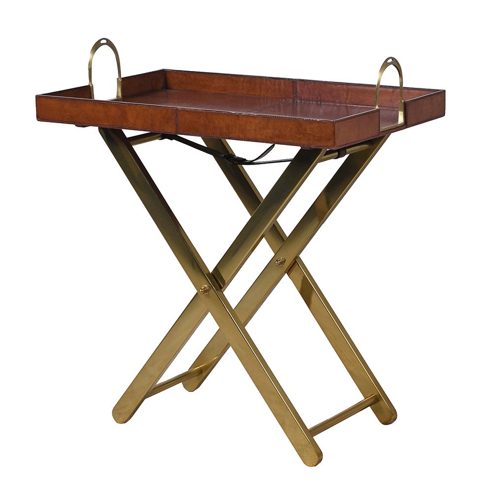 Delhi Leather Tray Table