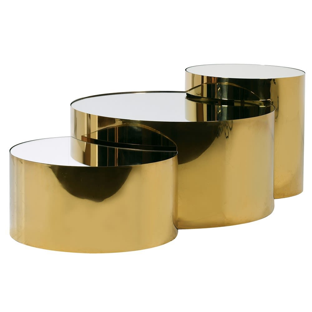 Mirror Top Gold Nest of Tables