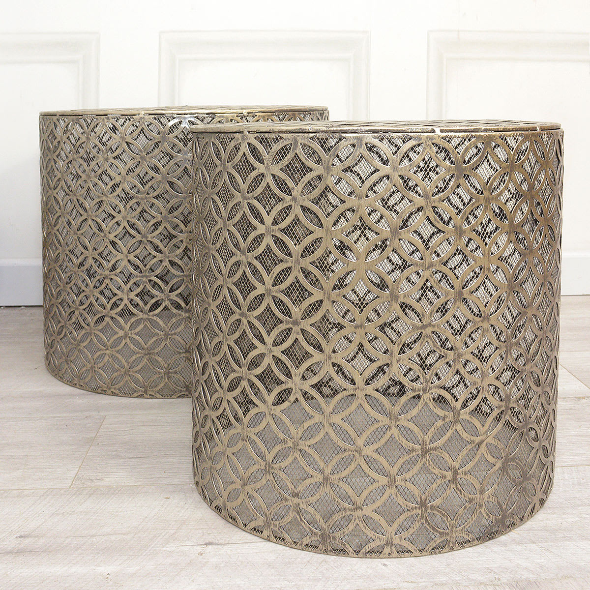 Set of 2 Mesh Nesting Lamp Tables