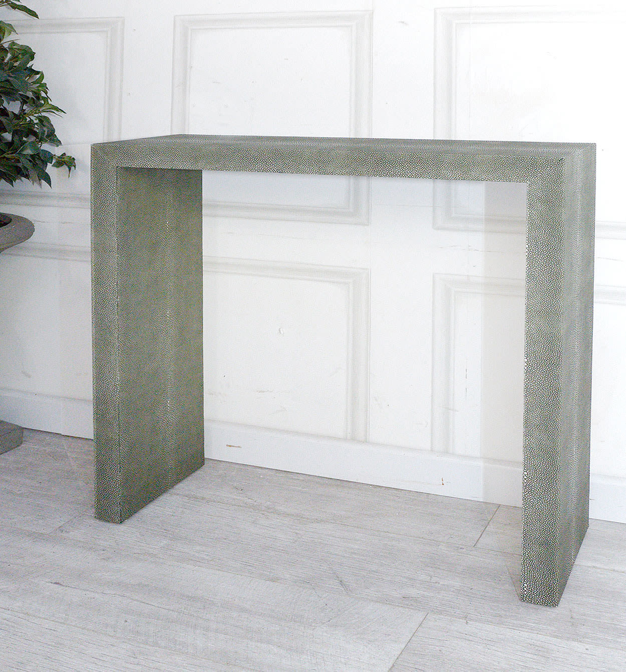 Leather Shagreen Hall Console Table