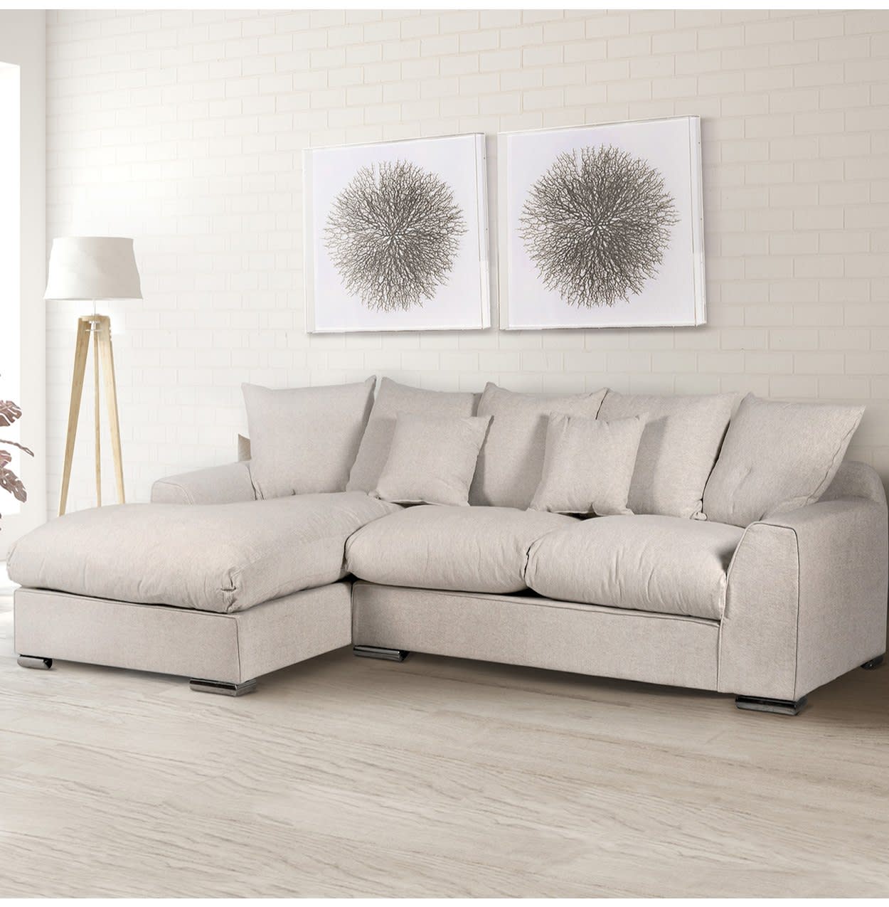 Loose Cover Sofa Linen Corner Sofa