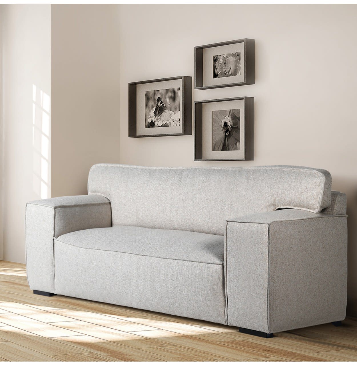 Oat Natural Linen Polyester 2 or 3 Seater Sofa