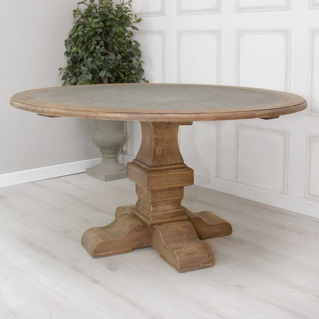 Round Zinc Top Dining Table