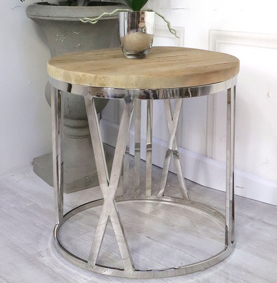 Round Roman Numerals Lamp Table