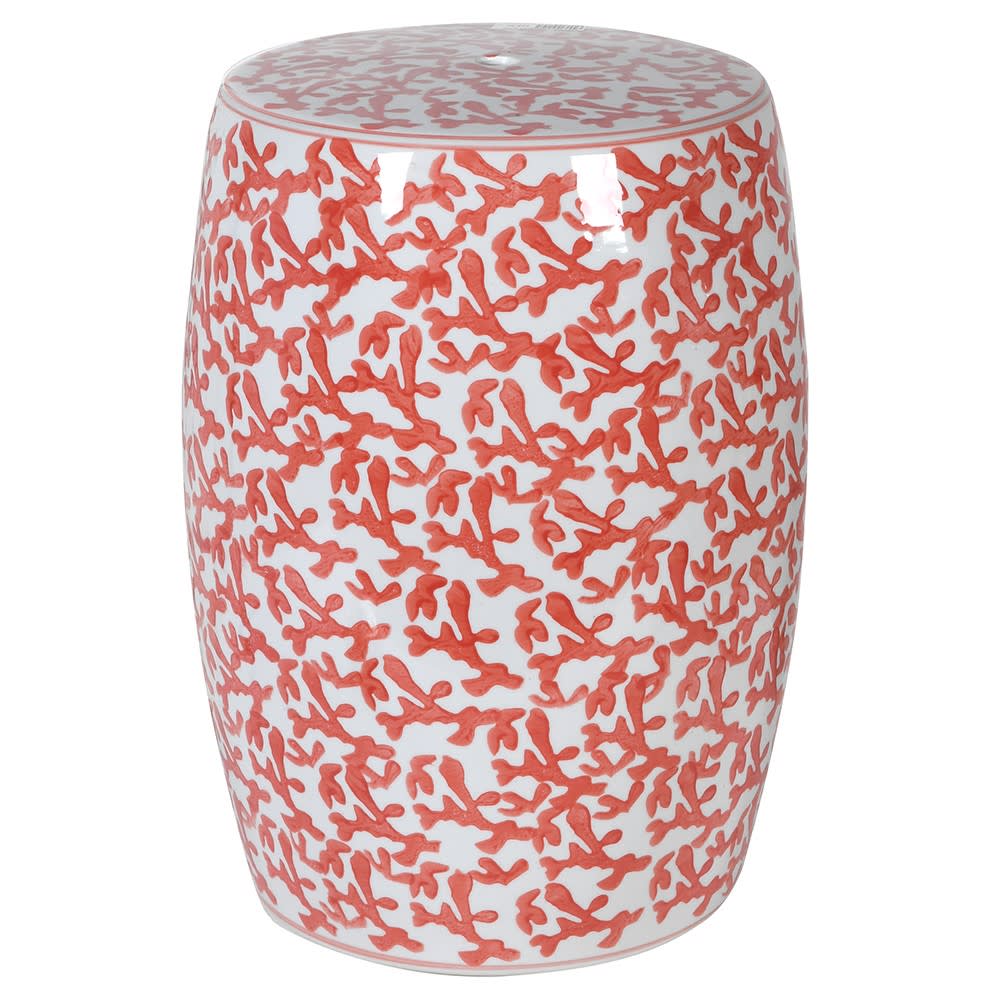 Coral Pattern Porcelain Stool