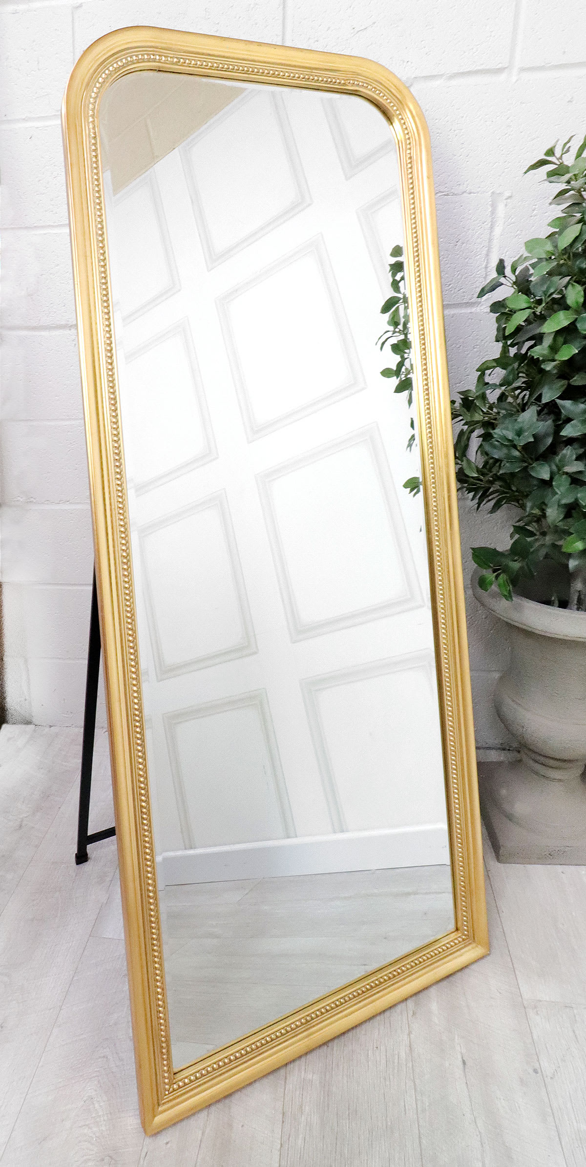 Beaded Antique Gold Mirror