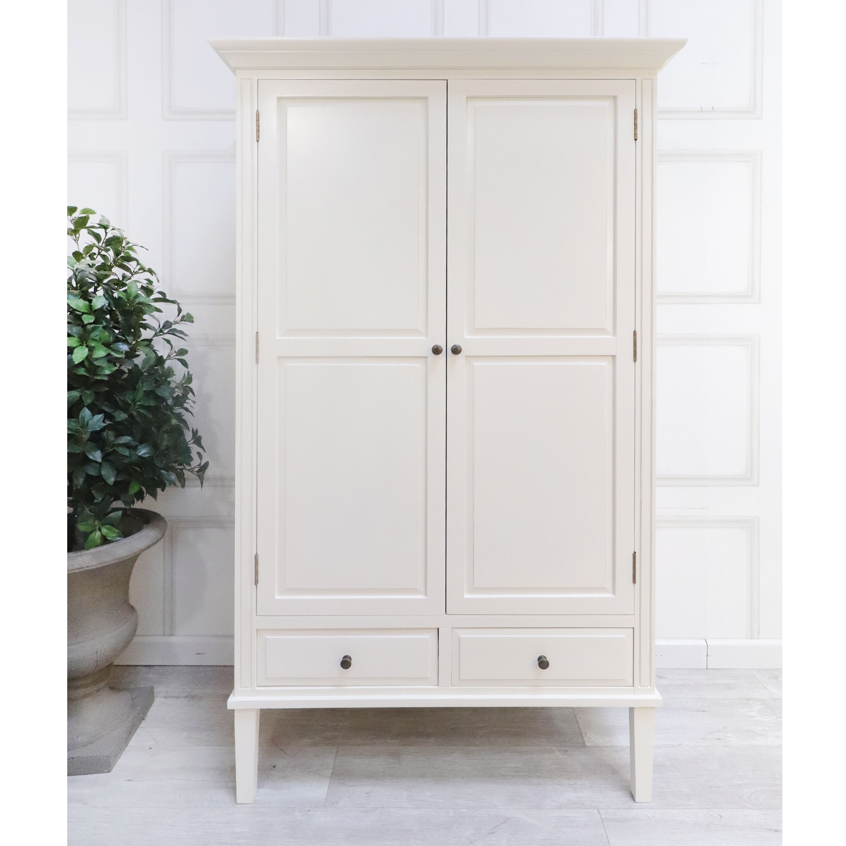 Portobello Warm White 2 Door Wardrobe