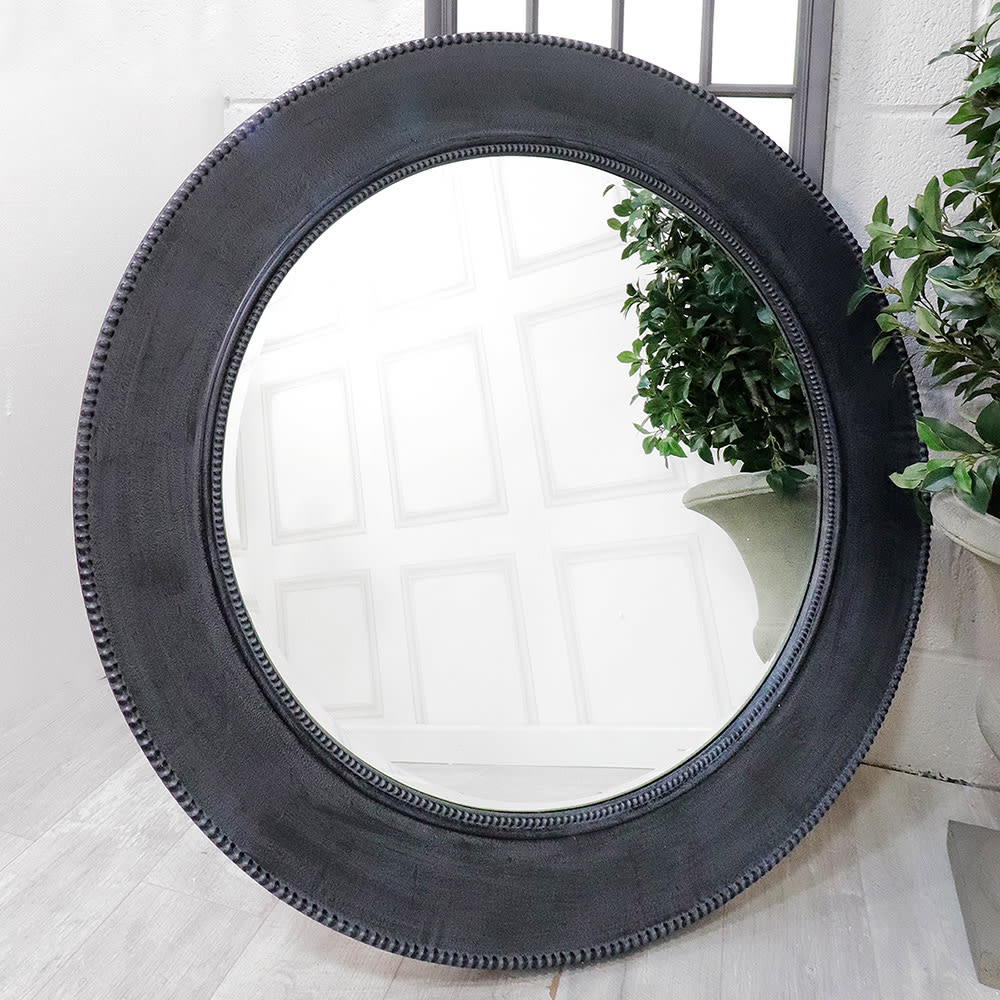 Charcoal Round Mirror