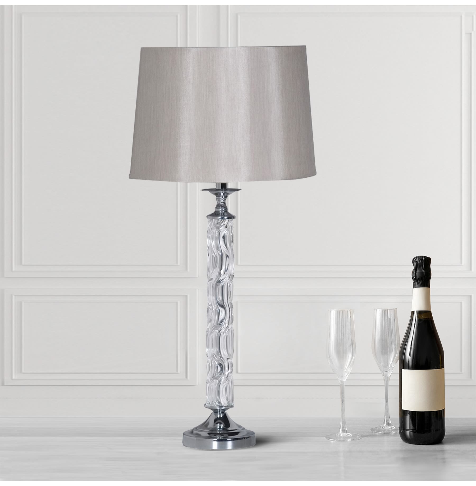 Slender Glass Stem Table Lamp