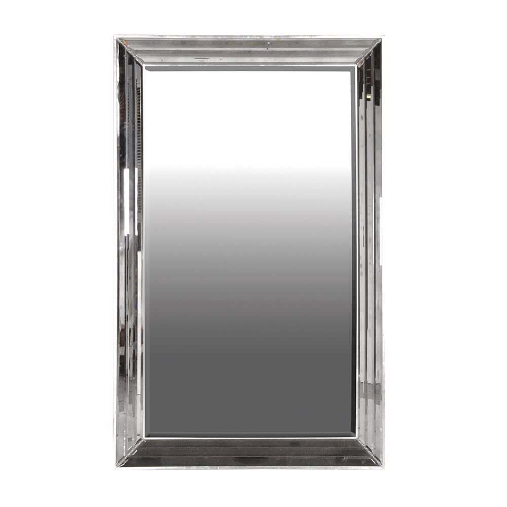 Venetian Faceted Frame Rectangular Wall Mirror