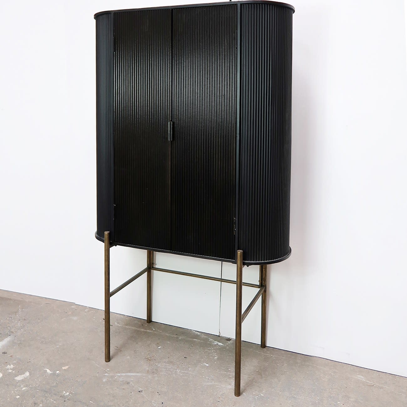 Black Iron Fluted Cabinet