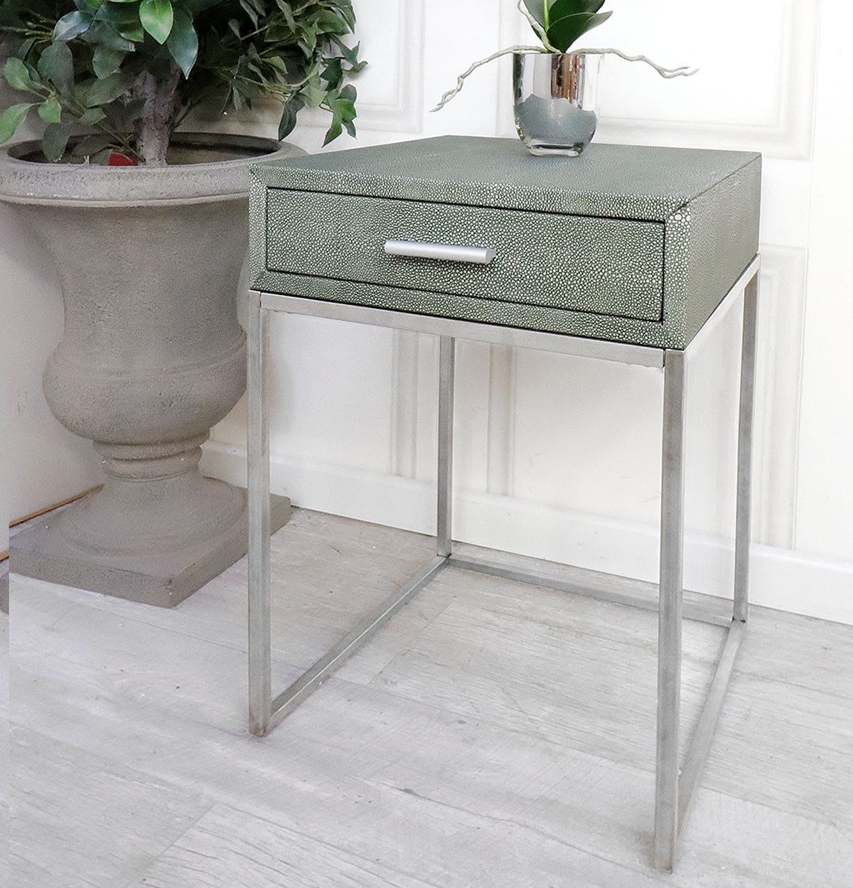 Shagreen Effect Narrow Lamp Table