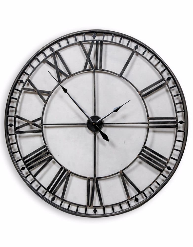 Large Outline Black Round Wall Clock