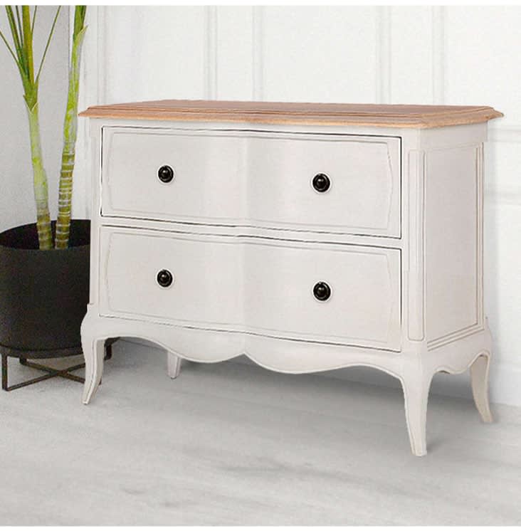 Amelie 2 Drawer Wide Large Bedside Table | Willis and Gambier