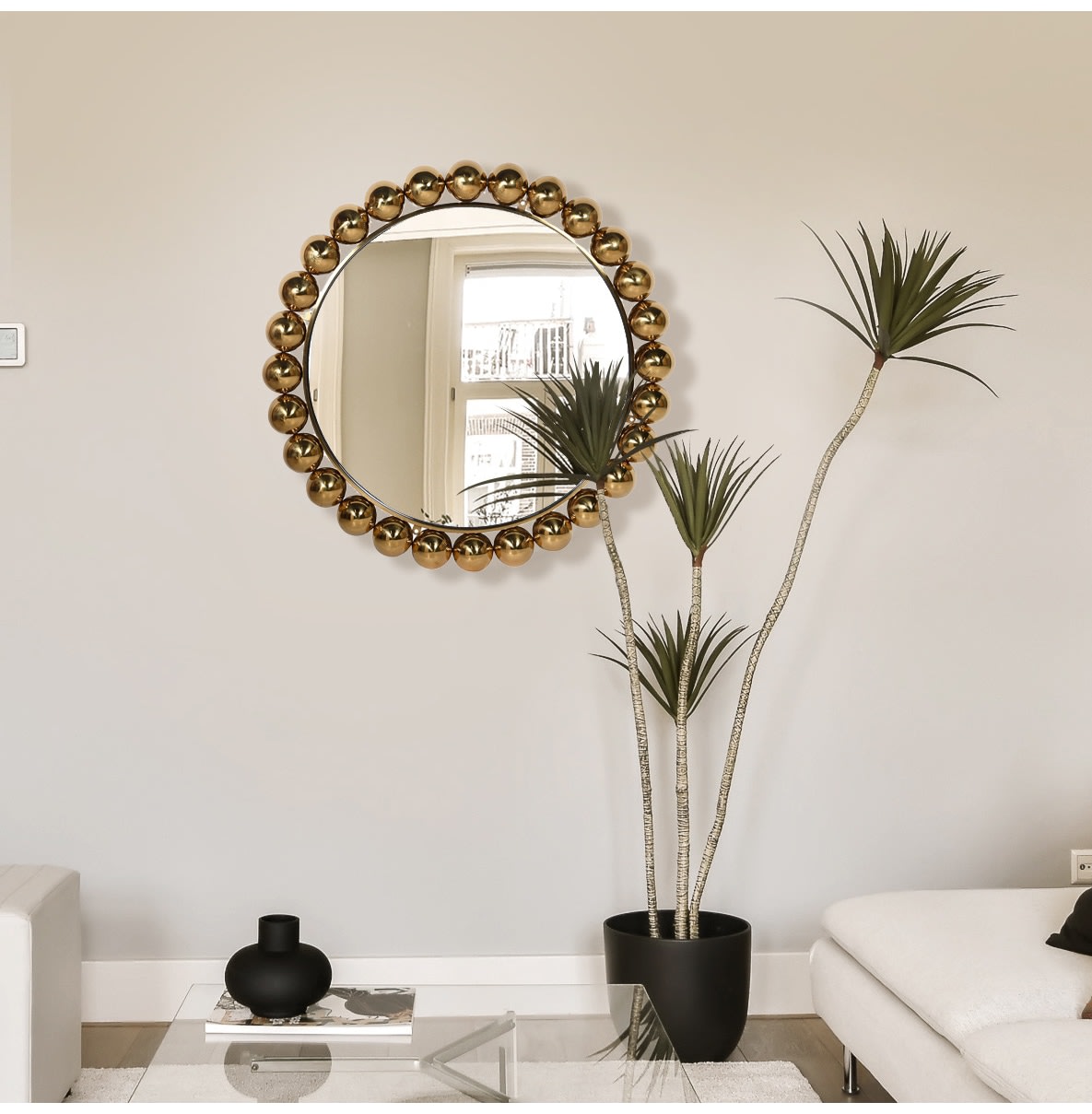 Gold 3D Ball Wall Mirror