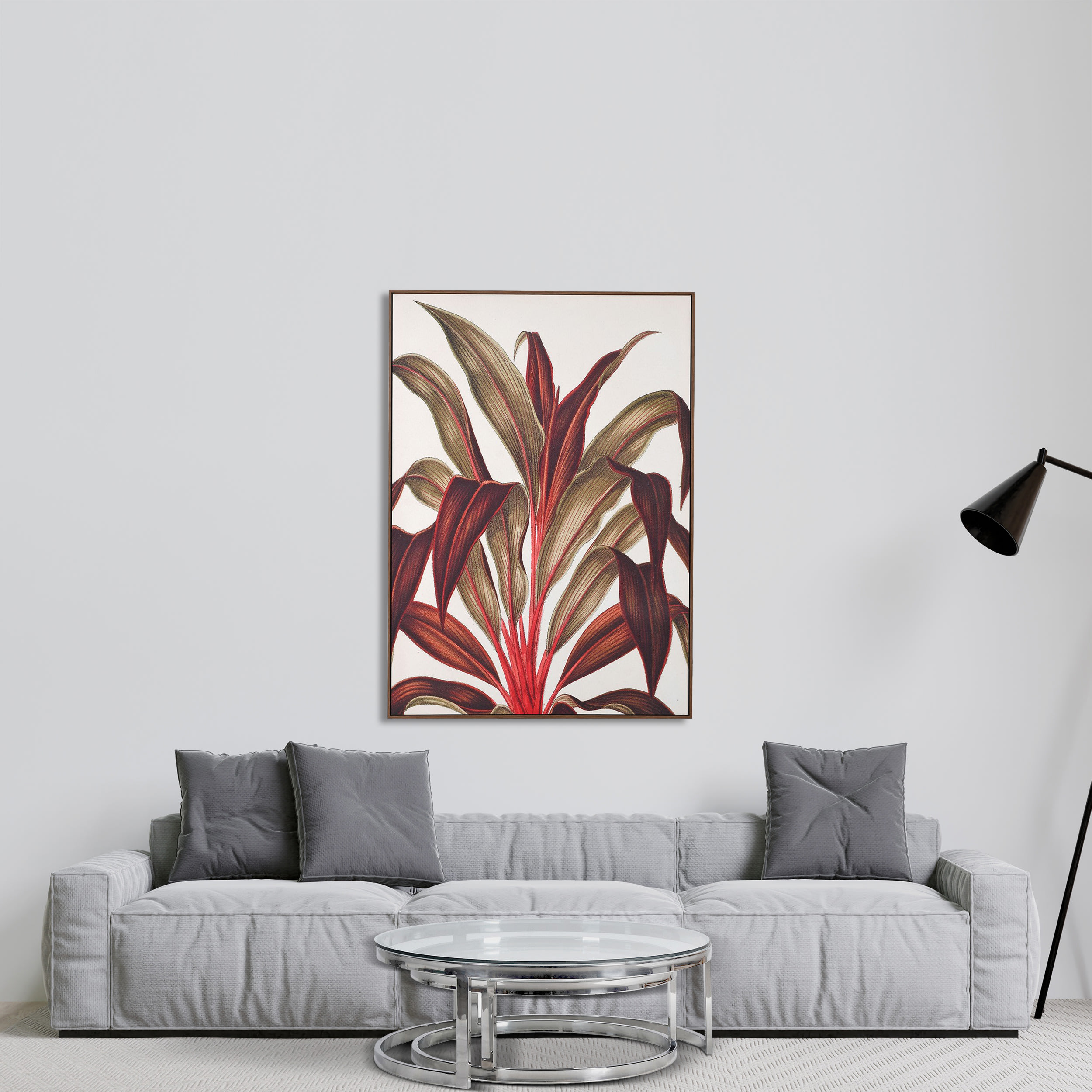Red Plant Framed Wall Canvas
