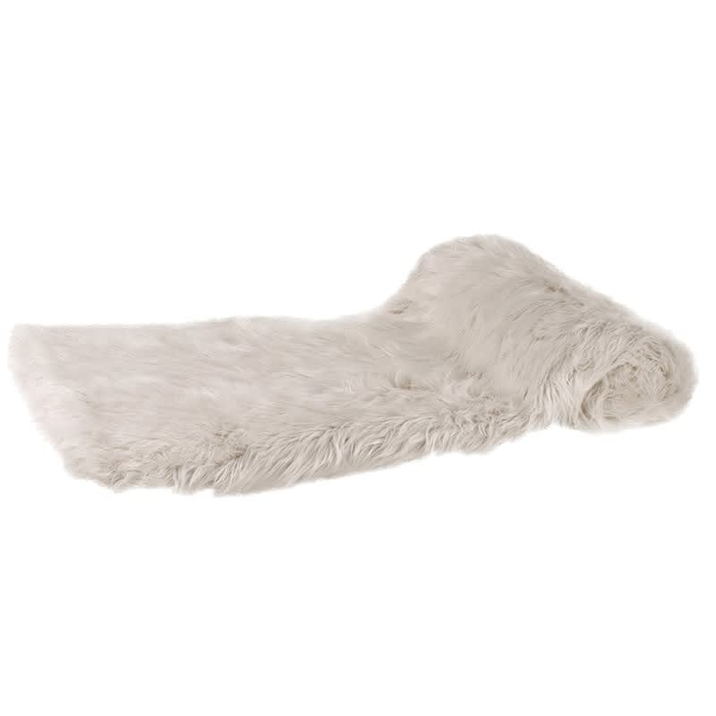 Cream Thick Faux Fur Throw