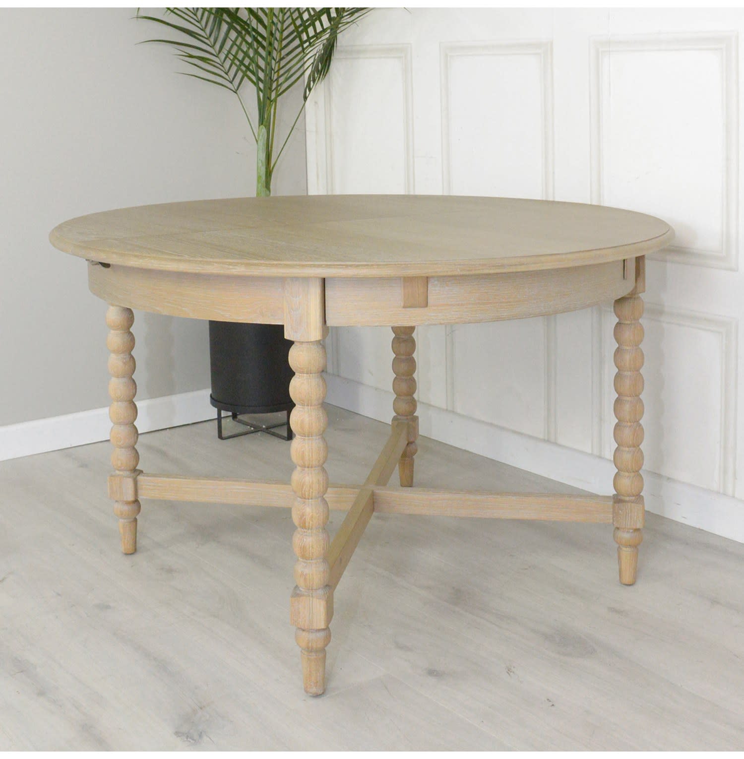 Artisan Wooden Round Extending Dining Table by Gallery Direct