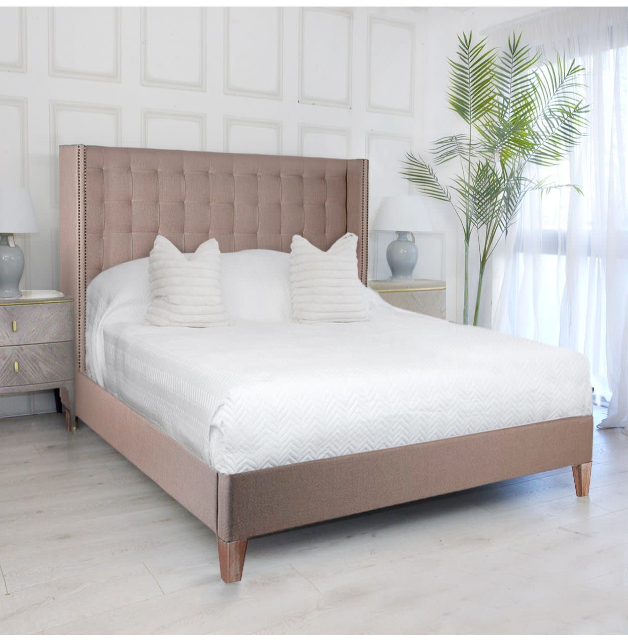 Beige Woven 6ft Superking Bed