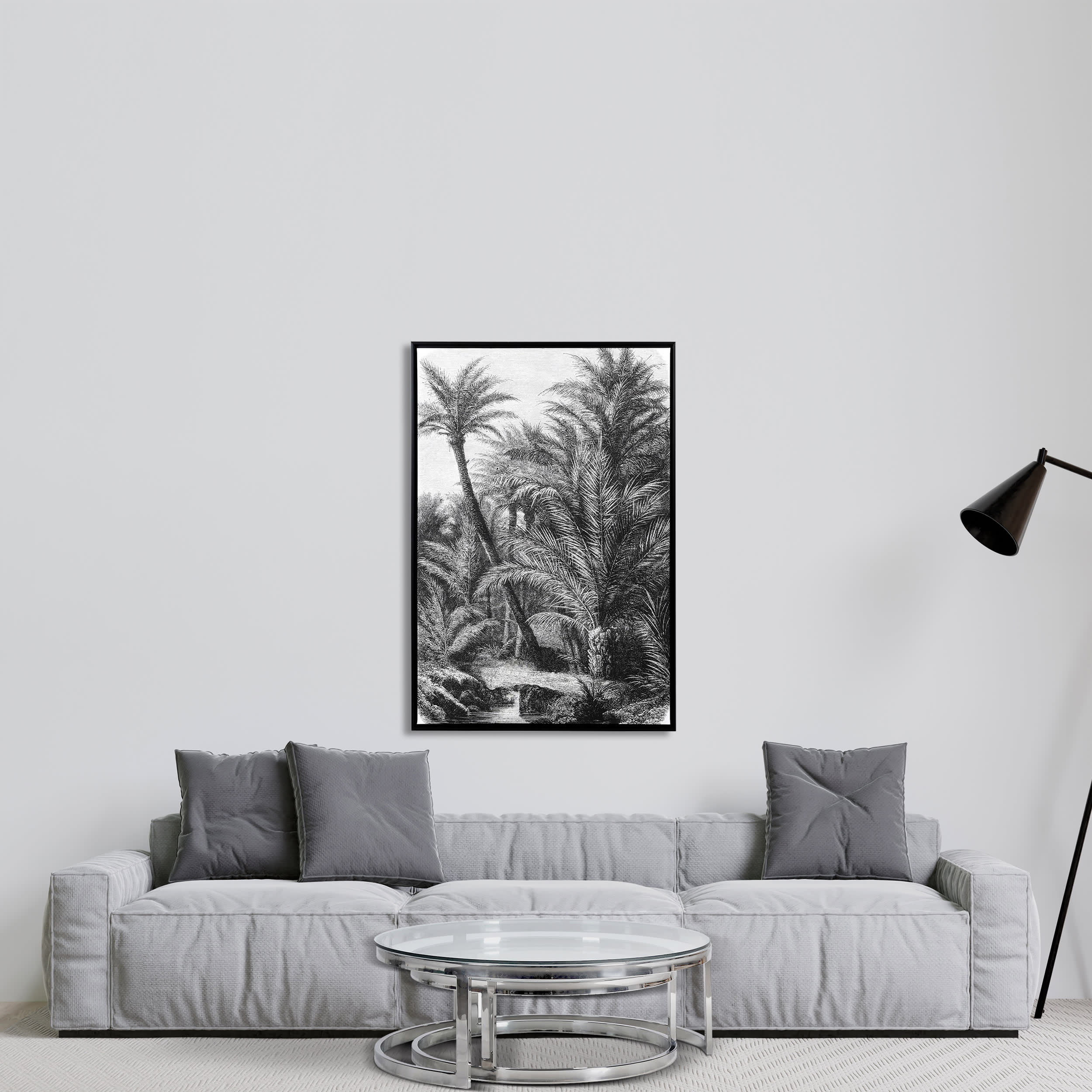 Monochrome Palm Tree Wall Picture