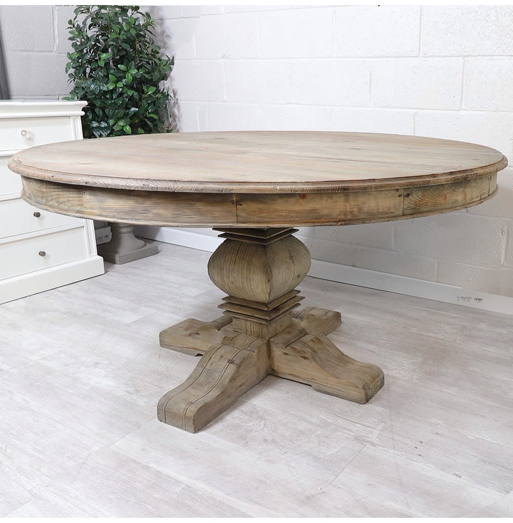 French Style Reclaimed Large Round Dining Table