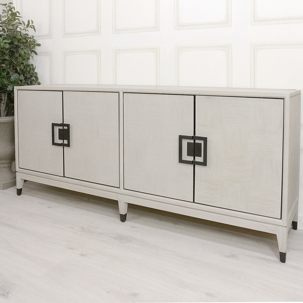 Astor Squares White 4 Door Sideboard from the Boho Furniture Collection