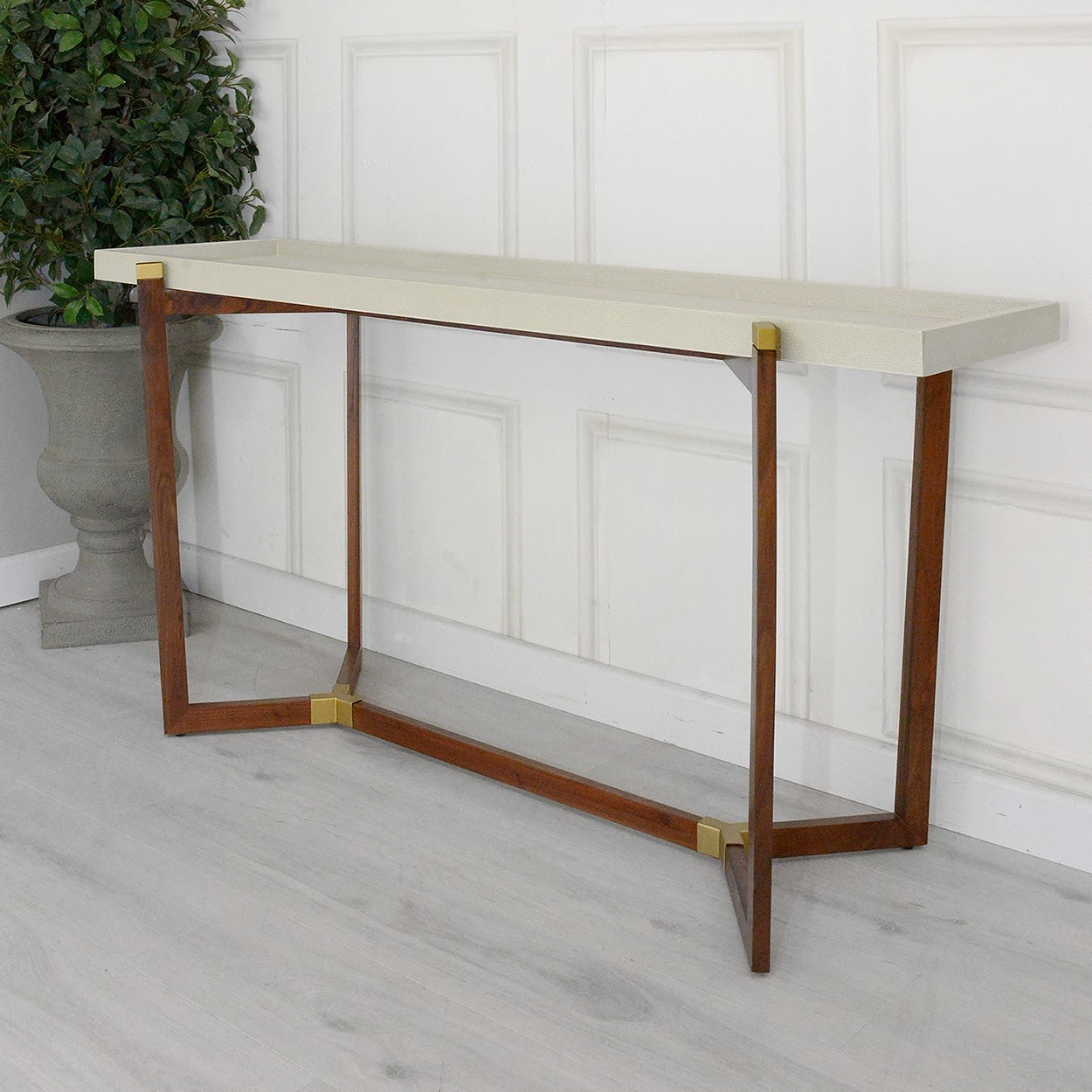 Wimbledon Cream Shagreen Hall Console Table